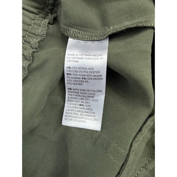 Chico's Military Green Pull On Tapered Pants Size 10T Casual Drawstring Relaxed - Picture 7 of 11
